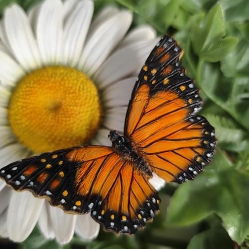 Vivid Arts - Marguerite blanche à suspendre avec papillon - Décoration de jardin - Intérieur et extérieur thumbnail 2