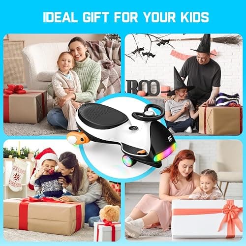 FanttikRide N7 Ultra Electric Wiggle Car with Pedal, Kids Car, MagicMute Motor Swing Car, 2 Speeds Max 4 Mph, 9 Color Modes, Digital Display, Bluetooth, for Ages 3 and Up, 150 Lbs, Penguin Black thumbnail 9