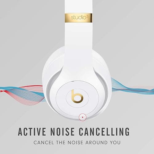 Beats Studio3 Wireless Noise Cancelling Over-Ear Headphones - Apple W1 Headphone Chip, Class 1 Bluetooth, 22 Hours of Listening Time, Built-in Microphone - White thumbnail 3