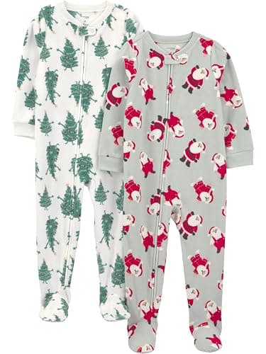 Simple Joys by Carter's Kids' Holiday Loose-fit Flame Resistant Fleece Footed Pajamas - Image 1