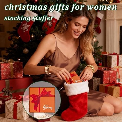 Gokeey Gold Bracelets for Women Non Tarnish, 14K Gold Plated Chunky Cuff Bracelet Gold Bangles Bracelet for Women Trendy Tie Knot Cuban Rope Paperclip Beaded Bracelet Stack Jewelry Stocking Stuffer Gifts Fashion Accessories thumbnail 7