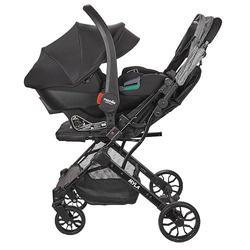 Nania Myla, Poussette combinée 2 en 1, compacte et légère, de 0 à 4 ans,(22kg max), avec Siège auto Rimini Nania, 40-87 cm, (0-13kg), Protection Latérale, avec Insert de confort - Image 1