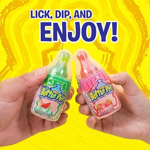 Baby Bottle Pop Candy Lollipops Variety Pack - 10 Ct Individually Wrapped | Suckers with Powdered Dip - Assorted Bulk Candy for Kids Party Favors Goodie Bags Baby Shower & Gender Reveal thumbnail 5