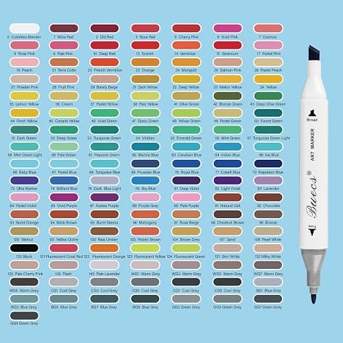 Buecs Alcohol Markers: Double Tipped Art Marker, 120 Count, suitable for Adults Artists Painting, Coloring Drawing Sketching, Multicolor thumbnail 6
