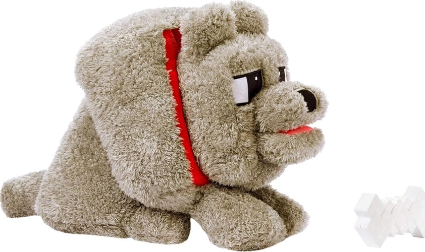 Mattel Minecraft Dennis The Wolf Plush Toy with Feeding Action & Sound, Food Mode Stuffed Animal Inspired by A Minecraft Movie thumbnail 5