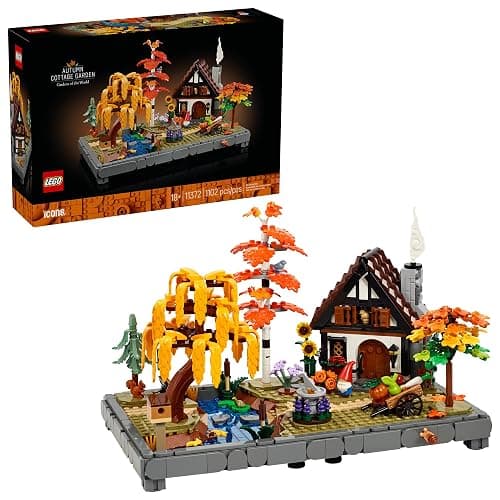 LEGO Icons Autumn Cottage Garden Building Set for Adults, Ages 18+ - Whimsical Room Decor for Office, Bedroom, or Book Shelf - Building Blocks for Crafting Fans - Gift Idea for Birthdays - 11372 - Image 1