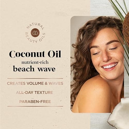 Oliology Coconut Oil Beach Wave Sea Salt Mist Spray - Creates Volume and Tousled Waves, Texture and Style that Lasts All Day (8 Oz) thumbnail 4