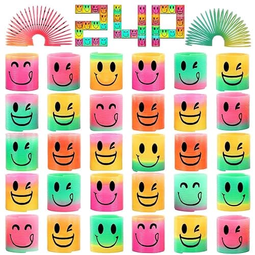 AZEN 24 Pcs Mini Spring Party Favors for Kids 3-5 4-8, Goodie Bags Stuffers for Birthday Party, Classroom Prizes Kids Prizes, Small Bulk Toys Gifts (4 Smile) - Image 1