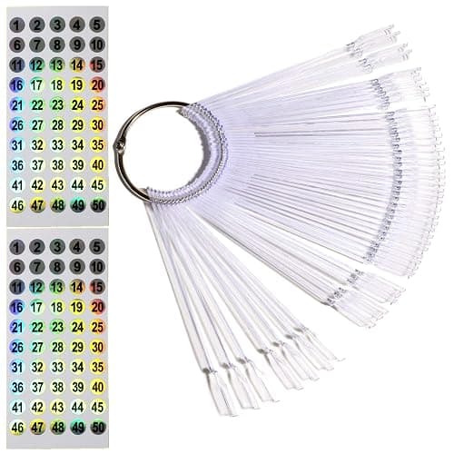 Nail Swatch Sticks with Ring for Nail Color Display Nail Art Supplies Nail Practice Samples (50pcs, transparent) - Image 1