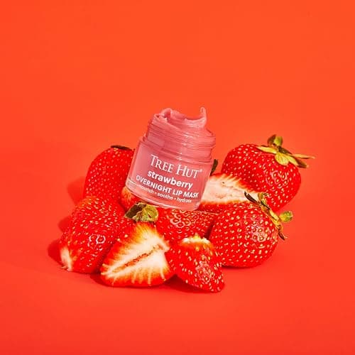Tree Hut Strawberry Overnight Lip Mask, Hydrating Lip Treatment, Leave On Overnight for Soft, Smooth Lips, Holiday Gift & Stocking Stuffer, 0.6 oz thumbnail 3
