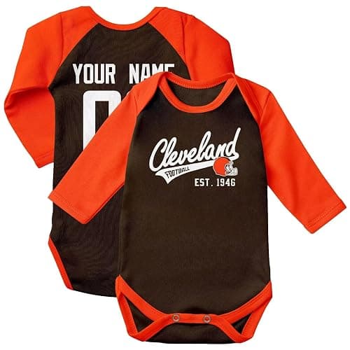 KREDE Baby Clothes Long Sleeves for Baby Boy and Girl Bodysuit Custom Name and Number Gifts - Image 1
