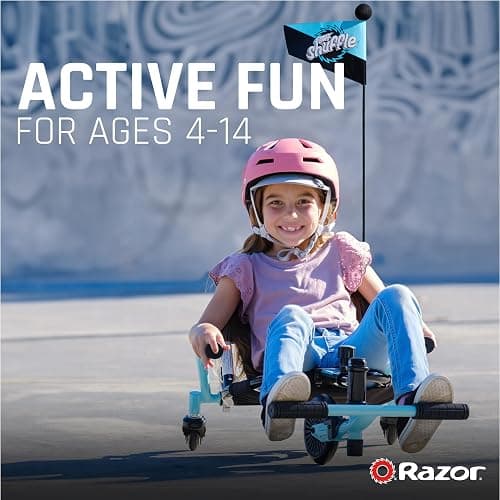 Crazy Cart Shuffle by Razor – Kid-Powered Drifting Go-Kart for Ages 4+, Crazy Cart Drift Bar Technology, Adjustable Frame with 5 Length Settings thumbnail 2