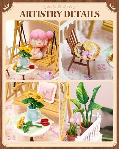 Rolife Super Creator Accessories Sunny Break Terrace, Tiny House Building Blocks for Little Dolls, DIY Plastic House Model Building Kits for Teens, DIY Crafts/Hobbies for Adults (Sunny Break Terrace) thumbnail 6