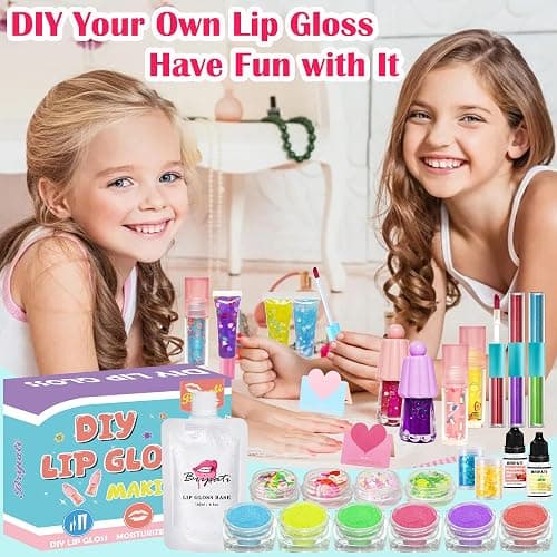 BRIPATI DIY Lip Gloss Making Kit - Make Your Own Lip Glosses Moisturizing DIY Lip Glaze Handmade Glittery Set for Teens Girls Women Makeup Lover Beginner Christmas Birthday Gift thumbnail 6