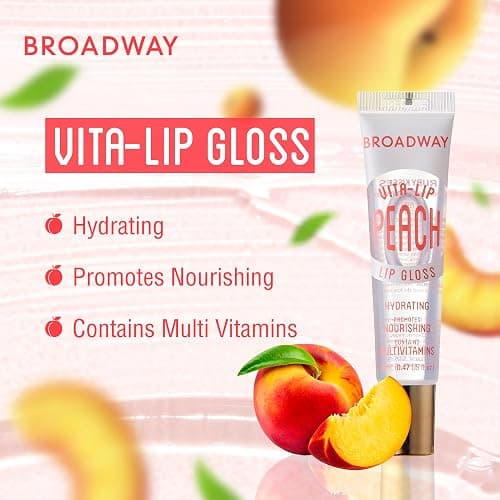 Ruby Kisses Broadway Vita-Lip Clear Lip Gloss (7 Pack) Ultra-Hydrating & Soothing Formula with Vitamins, High-Shine Non-Sticky Finish Lip Balm with Honey, Argan Oil, Shea, Mango Butter, Cherry, Peach thumbnail 3