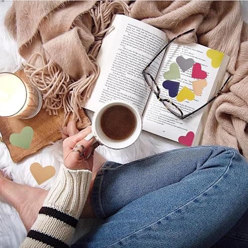 Leather Heart Bookmarks - Winjeto 6 Pieces Cute Corner Page Book Marks for Teachers Students Book Reading Lovers, for School Office Home Supplies (Sweet（6pcs）) thumbnail 4