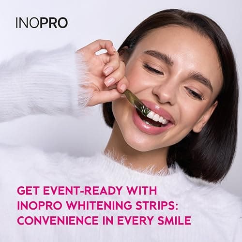 InoPro Teeth Whitening Strips 21 Treatments Kit - Teeth Whitener, Peroxide Free, Green White Strips for Teeth Whitening with Arbutin, Coconut Oil, Deep Stains Removal (42 Strips) thumbnail 7