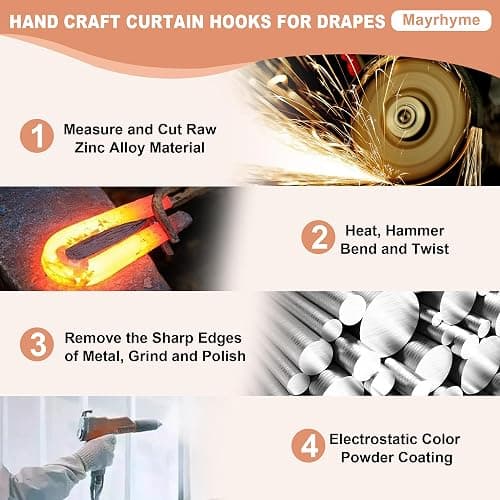 Mayrhyme Mini Ball Curtain Holdbacks 2 Pack,Solid Zinc Alloy Wall Mounted Curtain Tiebacks & Hooks, Unique Shape Curtain Holders， Modern Curtain Pull Backs for Drapes, Curtains,Warm Gold thumbnail 6