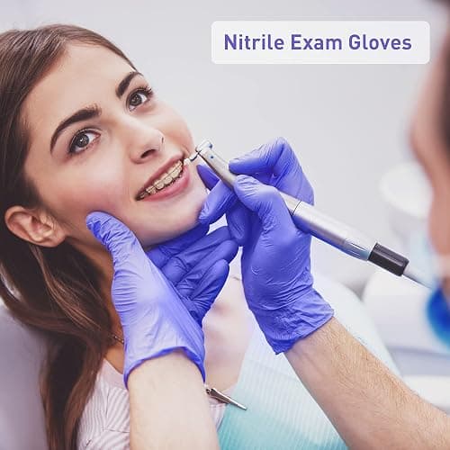 PEIPU Nitrile Gloves,Medical Exam Gloves,Disposable Cleaning Gloves,Powder Free, Latex Free,Non-Sterile Protective Gloves - 100 - Medium (Pack of 100) thumbnail 3