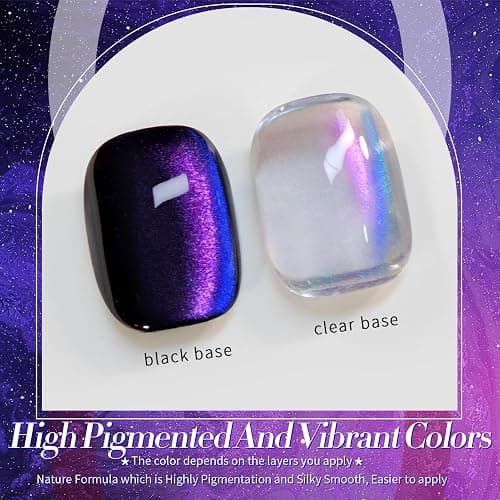 BORN PRETTY Heaven Purple Cat Magnetic Eye Gel Polish Chameleon Gel Polish | Holorgraphic Cat Magnetic Eye Gel Polish Glitter Gel Polish Soak Off Nail Art Salon Home Gift for Women Girl thumbnail 2