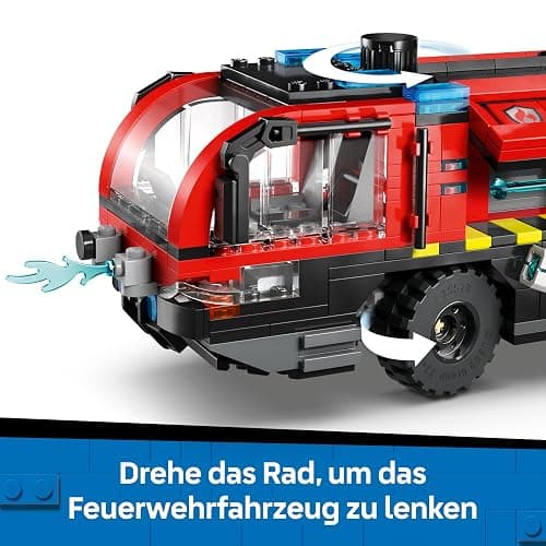 LEGO City Flughafenlöschfahrzeug - Spielzeug Einsatzfahrzeug - Modellbau mit 4 Feuerwehr Minifiguren - Geburtstagsgeschenk für Jungen ab 7 Jahren und Technikfans - 60499 thumbnail 6