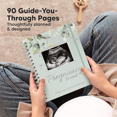 Pregnancy Journal for First Time Moms Gifts - 90 Pages Hardcover Pregnancy Memory Book, Beautiful & Cute Baby Book Keepsake, Ultrasound Baby Scrapbook, Mom To Be Gift (Sage) thumbnail 2