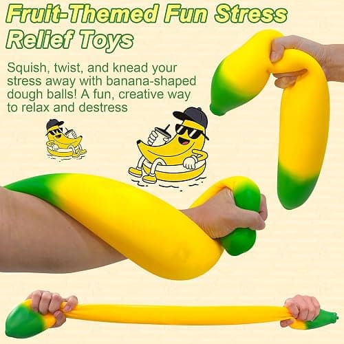 Banana Squishy Giant, Large Slow Rising Banana Fidget Toys | Soft Stress Relief Anxiety Sensory Toys for Adults, Realistic Fruit Shape Squeeze Toys, Birthday Party Favors thumbnail 5