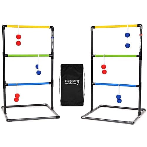 GoSports Ladder Toss Indoor & Outdoor Game Set with 6 Soft Rubber Bolo Balls and Travel Carrying Case - Choose Pro or Classic - Classic Ladder Toss