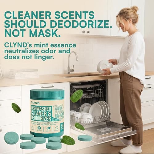 CLYND Dishwasher Cleaner and Deodorizer Tablets - 24 Pack Deep Clean Dishwasher Cleaning Tablets, Heavy Duty Streak-free Shine Dish Washer Cleaner, Natural Descaler and Odor Eliminator 12 Month Supply thumbnail 3