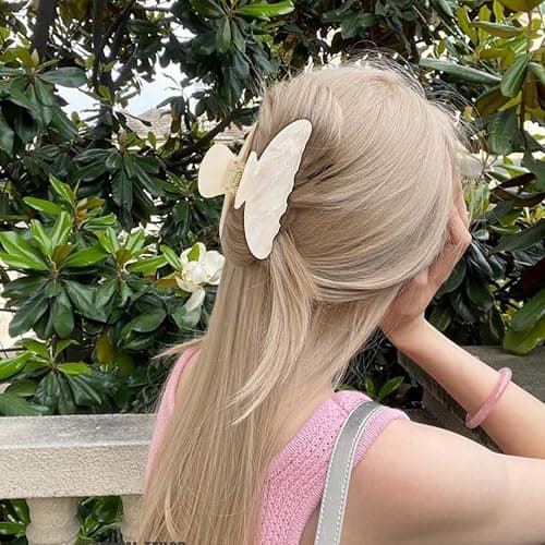 ACO-UINT 2 Pack Hair Claw Clips for Women Acrylic Claw Clips for Thick Hair Non-slip Clip for Hair Large Claws Hair Accessories for Women Girls（Black&White） thumbnail 4
