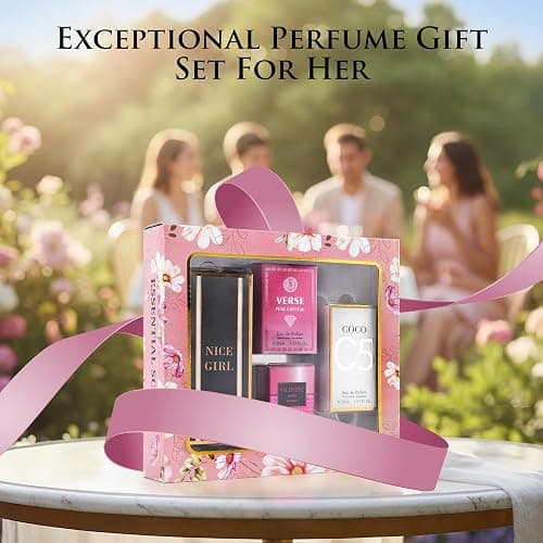 Essential 4 PC Mini Perfume Set, Birthday Gift Set for Women, Eau De Parfum 30ml Each, Vanilla Perfume & Floral Fragrance, Long-Lasting Travel Size, C5, Verse Pink Crystal, Nice Girl & Valentine thumbnail 7
