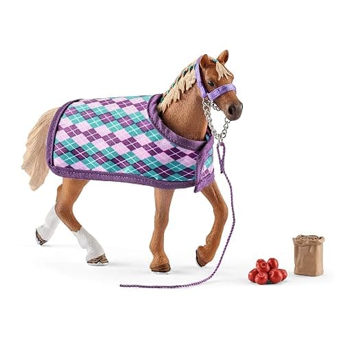 Schleich HORSE CLUB - 5PC English Thoroughbred Horse Toy Set with Accessories - Collectable, Realistic Toy Horse Figurine for Girls and Boys - Durable Farm Kids Toys Ages 5+ 42360 thumbnail 3