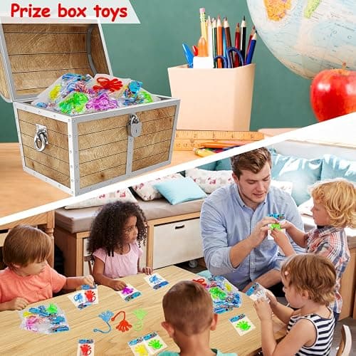 40 Pcs Sticky Hands For Kids Party Favor Goodie Bag Stuffer Stretchy Treasure Box Toy Exchange Classroom Prize Bulk Toy Pinata Filler School Gift Bag Small Favors Slap Hand Christmas Party Supplies thumbnail 5