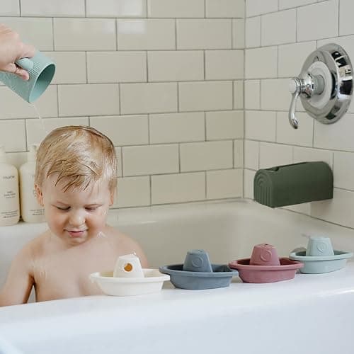 mushie Bath Spout Cover | Soft Silicone Bathtub Faucet Safety Guard for Kids | Universal Fit (Dried Thyme) thumbnail 2