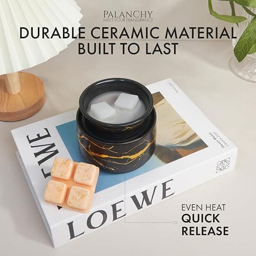 PALANCHY Wax Melt Warmer Ceramic 3-in-1 Oil Burner Electric Candle Wax Warmer Burner Melter Fragrance Warmer for Scented Waxs Home Office Bedroom Aromatherapy Gift& Decor (Black Gold) thumbnail 6