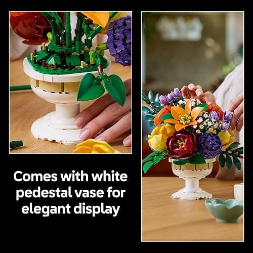 LEGO Botanicals Flower Arrangement Artificial Flowers Building Set - Decor for Table Display - Gift for Birthdays - Unique Bouquet for Adults, Ages 18+ - 10345 thumbnail 5