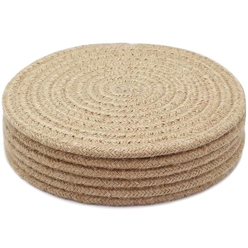 KITLAB 8 Inch Trivets for Hot Dishes, Hot Pots and Pans, Thick Heat Resistant Large Coaster for Kitchen, Hot Pads, Kitchen Essentials, Kitchen Decor for Table & Countertop, 6 Pcs - Image 1