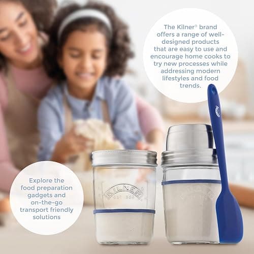 Kilner Sourdough Starter Set with 2 Glass Jars Measuring Lid Spatula and Recipe Booklet Perfect for Homemade Sourdough Bread, Pancakes, Pizza and Naan thumbnail 6