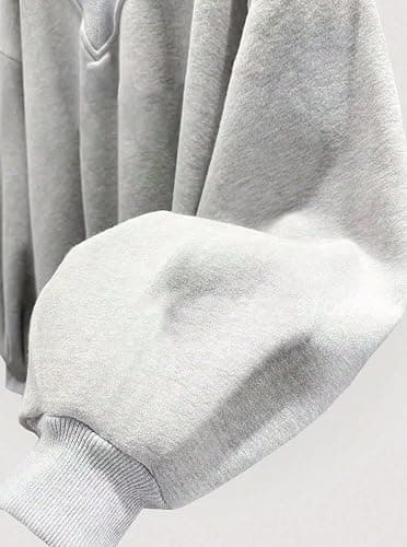 Remidoo Oversized Sweatshirt for Women V Neck Sweatshirts Casual Fleece Long Sleeve Pullover Top thumbnail 3