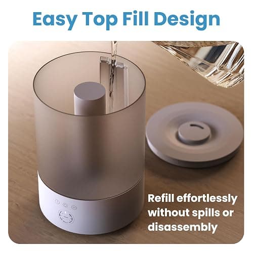 Everlasting Comfort 2.5L Top Fill Humidifiers for Bedroom, 2.5L - Quiet Easy to Fill & Clean, 24HR Runtime, Night Lights, Timer, Ultrasonic Cool Mist Humidifier, Auto Shut-Off, Essential Oil Diffuser thumbnail 5