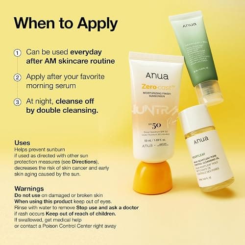 Anua, Zero-Cast Moisturizing Sunscreen SPF 50, Glow Natural Sunscreen for face, No White Cast, Hyaluronic Acid, Niacinamide, Oil-Free, KPop Demon Hunters, Korean Skincare, 1.69 fl oz thumbnail 8