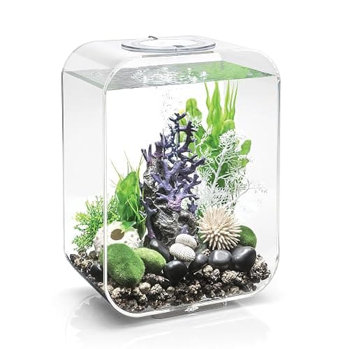 biOrb Life 15 Acrylic 4-Gallon Aquarium with White LED Lights Modern Compact Tank for Tabletop or Desktop Display, Transparent - Image 1