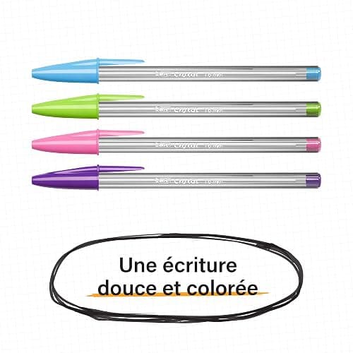 Bic Cristal Fun Ballpoint Pens, Pink Ink Smudge-Proof Writing Pens and Wide Point (1.6mm), Pack of 20 thumbnail 6