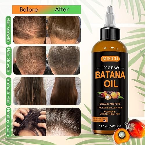 MISICH Raw Batana Oil, 100% Natural Organic Hair Growth Oil for Men & Women, Sourced from Honduras, Pure, Unrefined, Enhances Thickness, Prevent Hair Loss 4 Oz thumbnail 4