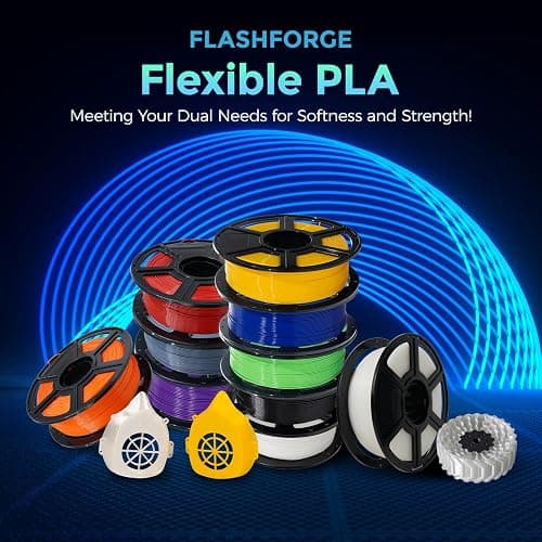 FLASHFORGE PLA Flexible 1.75 mm, 4X Longer Stretch 3D Printer Filament 1Kg (2.2lbs) Spool - Dimensional Accuracy +/- 0.02 mm, Ideal for Printing Soft Accessories thumbnail 2