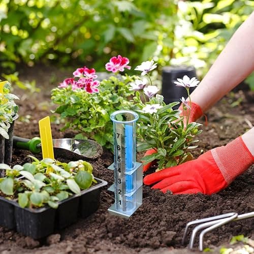 Timenued Rain Gauge Outdoor,7" Rain Gauges Outdoors Best Rated with Stainless Steel Rack Holder,Freeze Proof Plastic Large Guage for Yard Garden Fence Lawn Farm thumbnail 2