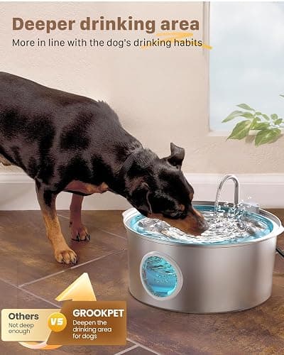 Dog Water Fountain for Large Dogs: 7L/236oz/1.8G Dog Fountain Stainless Steel - Big Cat Drinking Fountain Indoor - Super Quiet Water Fountain for Dogs Inside - for Large Dog Cats & Multi-Pet Home thumbnail 2