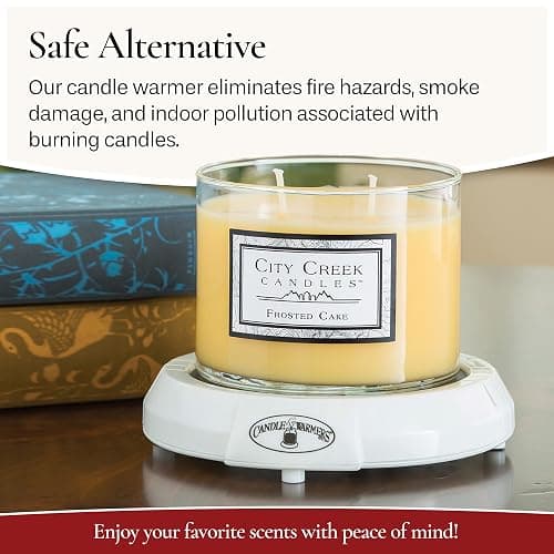 Candle Warmers Etc. Original Candle Warmer Plate (White, Plug-in) – Electric Candle Wax Melter Plate for jar Candles thumbnail 3