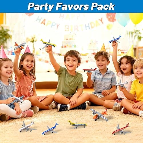 YongnKids 18 pcs Airplane Toys, Diecast Plane Toy for Boys Age 3 4 5 6 7 | Alloy Toy Aircraft Models Incl Airlines Glider, Great for Kids Birthday Party Favors Goodie Bag Stuffers,Classroom Prizes thumbnail 2