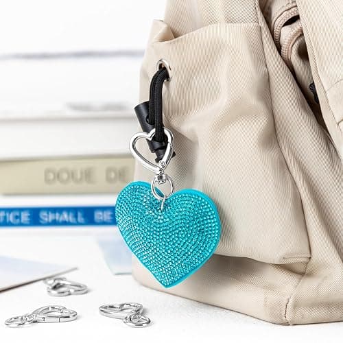 Metal Heart Shape Keychain, 20pcs Sliver Heart Carabiner Clips for Keys, Snap Hook Keychain Clip for Wristlets, Card Holders and Picture Keychains thumbnail 5